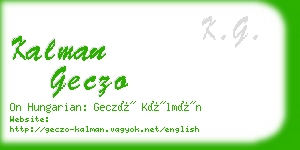 kalman geczo business card